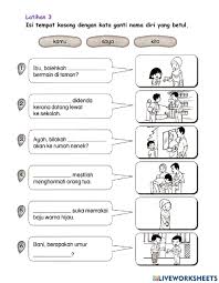 Digunakan apabila tiada hubungan langsung atau pertemuan. Kata Ganti Nama Diri Tahun 3 Worksheet