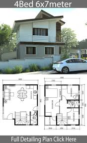 L shaped house plans pdf (see description). Small Home Design Plan 6x7m With 4 Bedrooms Home Design With Plansearch Small House Design Home Design Plan Architecture House