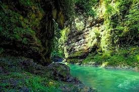 Tour guide in ciamis, jawa barat, indonesia. Green Canyon Pangandaran Is River Flows Toward Heaven