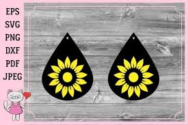 Tips and tricks for cutting faux leather earrings how to make earri. Sunflower Earrings Graphic By Magic World Of Design Creative Fabrica