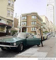 Steve Mcqueen During Filming Of Bullitt In 1968 My Colorization Colorization Post Steve Mcqueen Cars Steve Mcqueen Steve Mcqueen Bullitt