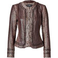 Salvatore Ferragamo Brown Python Jacket 3 485 Found On Polyvore Clothes Design Python Jacket Jackets