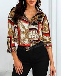 Maybe you would like to learn more about one of these? Scarf Print Long Sleeve Casual Shirt Casual Shirt Women Blouses For Women Elegant Shirt