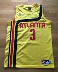 Auf der vorderseite befindet sich neben der spielernummer, der hawks schriftzug und das große teamlogo. Nike Atlanta Hawks Shareef Abdur Rahim Trikot Jersey 3 Nba Large Basketball Gelb Ebay