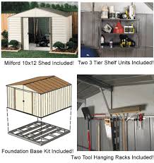 The judging system uses many different parameters to help give a large degree of impartiality to the way we select products for each. Arrow 10x12 Milford Shed W Foundation Shelving Vm1012 Fdn1014