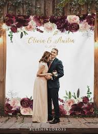 Elegant Burgundy Floral Photo Booth Backdrop For Wedding Or Engagement Party Enga Photo Backdrop Wedding Photo Booth Backdrop Wedding Wedding Backdrop Design