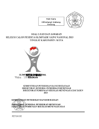Kegiatan usbn ujian sekolah berstandar nasional tingkat smp atau mts tiap daerah ternyata berbeda beda ada yang sudah berlangsung ada juga yang baru mulai. Soal Osn Research Papers Academia Edu