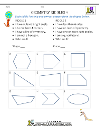 Grade 4 Math Worksheets Geometry Coffemix Geometry Riddles Math Worksheets Geometry Worksheets