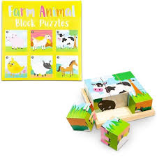 Check spelling or type a new query. 6 In 1 Wooden Block Jigsaw Puzzle Farm Animals Wood Cube Puzzles With Tray Set Educational Toys For Kids Toddlers 6 Designs 1 95 Inches Target