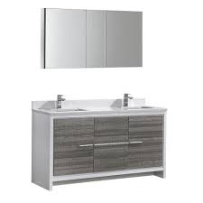 Designed keeping today's lifestyle and families in mind, this is the ideal choice for you. Fresca Allier Rio 60 In Modern Bathroom Vanity In Ash Gray With Double Quartz Stone Vanity Top In White And Medicine Cabinet Fvn8119ha The Home Depot Modern Bathroom Vanity Modern Bathroom