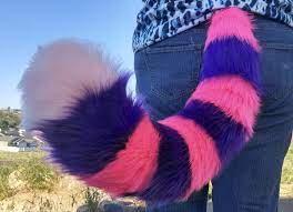 Furry Cheshire Cat Costume Tail Pink XL 36 - AnthroWear