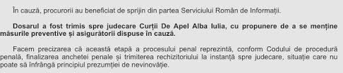Procuror general a parchetul de pe linga curtea de apel bacau , este de neinteles de ce dvs. Curtea De Apel Alba ExplicÄ De Ce A Cerut Dna Èi Sri SÄ DezvÄluie Identitatea Investigatorilor Dintr Un Dosar De FraudÄ Cu Fonduri Europene A Aplicat Decizia Ccr Privind Protocolul Sri Parchet Dosarul