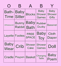 We have practical tubs that make bathing super fun. Taylor S Obaby Bingo Game Bingo Card