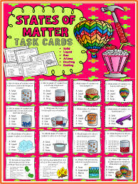 States Of Matter Task Cards Solid Liquids Gas States Of Matter Matter Science Teaching Matter