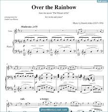 Over The Rainbow Sheet Music For Violin Piano By Harold Arlen The Wizard Of Oz Somewhere Over The Rainb Sheet Music Sheet Music Notes Printable Sheet Music