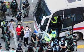 組圖 7 1遊行前警方四處抓人30餘人被抓 水炮車 防暴警察 港版國安法 大紀元in 2021 kong hong kong hong