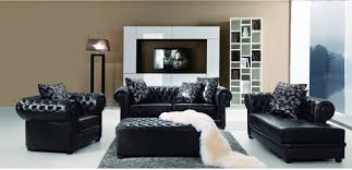 The purchase of furniture in the living room set will free you from the need to spend precious time and energy to combine different furniture pieces. Classic Tufted Black Top Grain Leather Three Piece Living Room Set Boston Massachusetts Esf F851