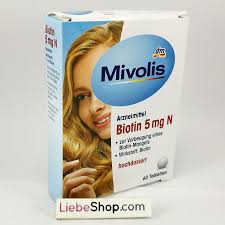Viên uống Mivolis Biotin 5mg N đẹp da, tóc và móng, ngăn rụng tóc, 60 viên  - Hàng Đức LiebeShop.com
