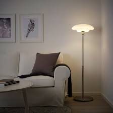 Tallbyn Floor Lamp With Led Bulb Nickel Plated Opal Glass 53