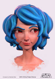 Jenny Blue Hair Girl Felipe Chaves Character Design Inspiration Character Design Artwork