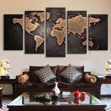 This huge antique world map is very popular due to its muted tones which create a simply stunning and. Free Shopping 5 Panels High Quality World Map Home Decor Wall Art Painting Artwork Custom Sale Modern Picture Posters And Prints Painting Calligraphy Aliexpress