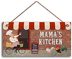 We did not find results for: Amazon Com Mama S Kitchen Sign Fat Chef Sign Wc Best Chef French Chef Cafe Sign Bistro Style Gift For Her Door Hanging Sign Hanging Plaque Wood Sign Wood Sign 5x10 In Home