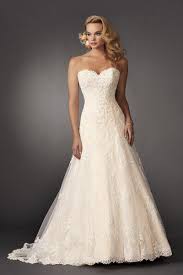 Jordan Fashions Style 282 Shown In Diamond White Bisque Strapless Fit And Flare Lac Trendy Wedding Dresses Wedding Dresses Lace Fit And Flare Wedding Dress