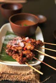 Sate Ayam Saus Selai Kacang Selai Kacang Makanan Dan Minuman Fotografi Makanan