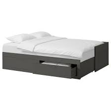Brimnes Daybed Frame With 2 Drawers Gray Ikea In 2020 Daybed Comfortable Sofa Bed With Drawers