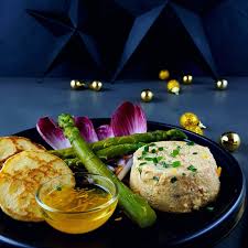 Timbale De Crevettes Au Whisky Asperges Vertes Vinaigrette Aux Agrumes Vinaigrette Aux Agrumes Asperge Verte Crevettes