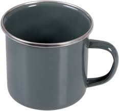 GRÄWE Emaljmugg med Handtag - 300 ml, Grå