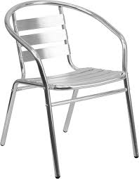 Aluminum Slatback Stack Chair In 2020 Outdoor Dining Chairs Patio Dining Chairs Outdoor Chairs