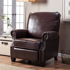 Recliner Chair Leather For Any Living Room Decor This Recliner Is Made Of Rich Satin Brown Finis Furniture Brown Leather Recliner Chair At Home Furniture Store