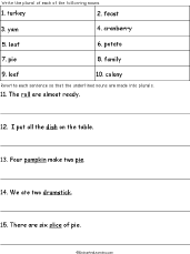 Some nouns only have a plural form. Plural Nouns Plus Worksheets Enchantedlearning Com
