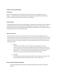 Chapter 3 research design and methodology. Chapter 3 Research Methodology 1