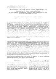 Pengajaran dan pembelajaran bahasa arab1 oleh muhammad rizqi romdhon2 a. Pdf The Influence Of Task Based Language Teaching On Ideal L2 Self And Ought To L2 Self Among Mandarin Learners Pengaruh Pengajaran Bahasa Berasaskan Tugas Kepada Ideal L2 Self Dan Ought To L2 Self Dalam