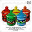 Hand Painting Multicolor Wooden Sindoor Box, Sindur Dibbi