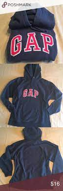 Gap Navy Blue Hoodie W Red Logo Thick Warm Hoodies Navy Blue Hoodie Red Logo