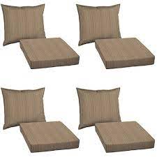 Better Homes And Gardens 8 Piece Deep Seat Cushion Set Tan Stria Deep Seat Cushions Seat Cushions Better Homes And Gardens