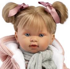 Llorens soft body pop Alexandra blond haar met geluid 42 cm