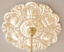 Medallions can be cut using standard woodworking tools to add a hole for electrical or a ceiling fan canopy. Vintage Hardware Lighting Recreated Acanthus 30 Diameter Real Plaster Ceiling Medallion Zk 15