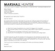 Sample cover letter for a health coach position the most effective way to digest the tips is to see their practical application. Baseball Coach Cover Letter Sample Cover Letter Templates Examples