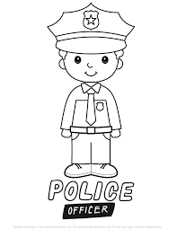 Aviator helmet with goggles coloring page. Simple Police Officer Coloring Pages For Kids Rainbow Printables