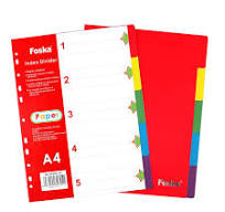Good Quality A4 Assorted Color Paper Index Divider