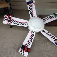 Race Car Ceiling Fan Room Makeover Boy S Bedroom Ceiling Fan