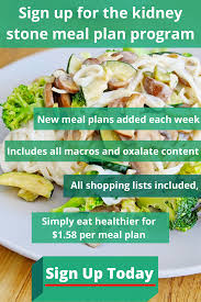Sign Up For The Kidney Stone Meal Plan Program Today In 2020 Meal Planning Low Oxalate Low Oxalate Recipes