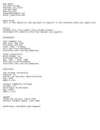ascii format resume template resume 4