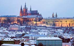 Castillo De Praga En Invierno Foto De Archivo Imagen De Tarde Bohemia 65481030