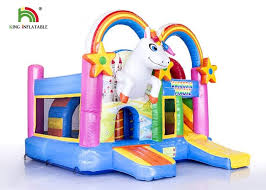He blew up his own minecraft castle! Commercial Outdoor 4 In 1 Unicorn Inflatable Jumping Castle Blow Up Bouncer