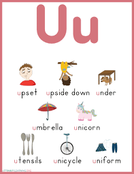 If it occurs anywhere else, it is written like this: Things That Begin With The Letter U Primarylearning Org